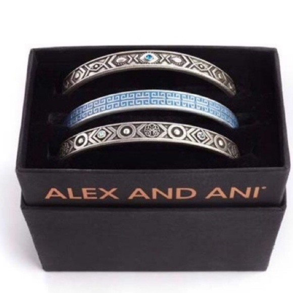 Alex and Ani Jewelry - Alex & Ani Indigo Wave Cuff Set of 3 Alex and Ani Jewelry - Alex & Ani Indigo Wave Cuff Set of 3
